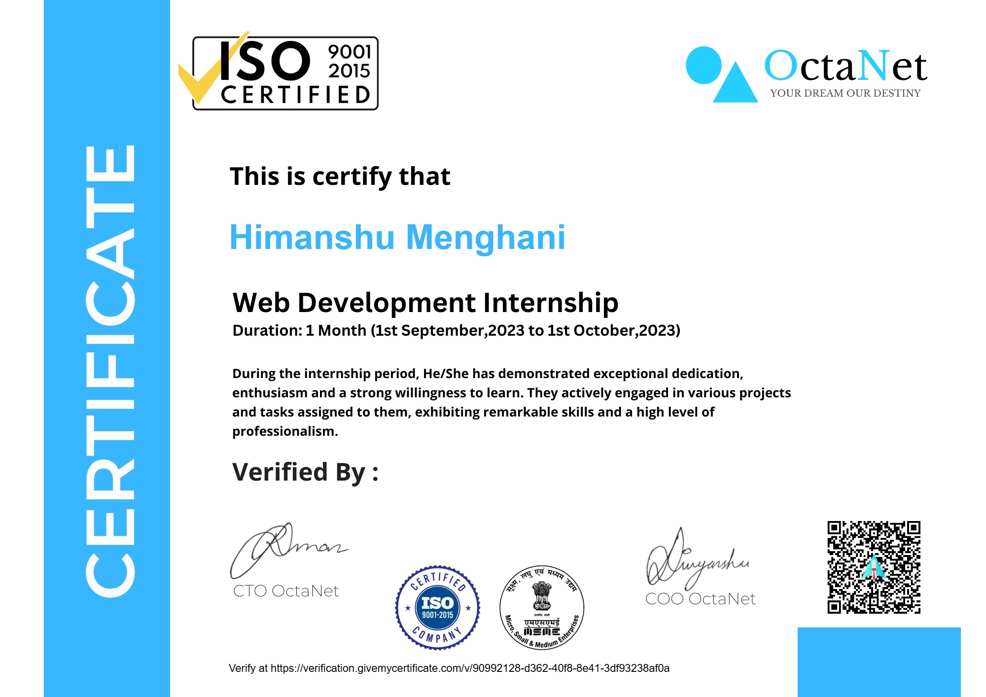 Web Development Internship